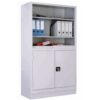 Professional 180 cm metal and glass file cabinet by Reggo Trade, featuring durable steel frame and glass doors for secure and visible document/display storage.
