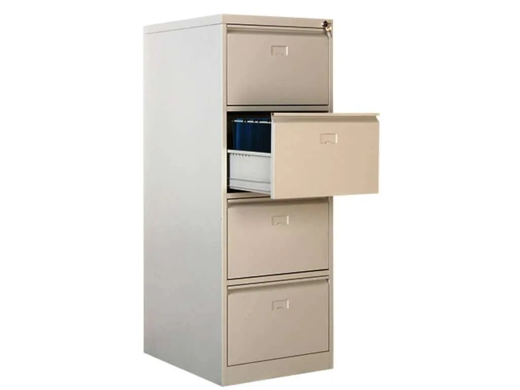 Professional 4-drawer metal filing cabinet by Reggo Trade, featuring high-quality 1 mm sheet metal construction for secure and efficient office storage.