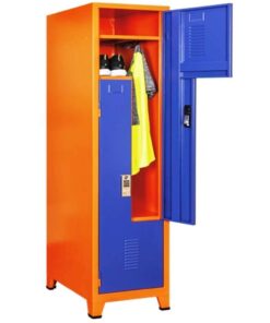 Z-type 2-door steel locker by Reggo Trade, featuring space-efficient design and durable 1 mm sheet metal construction for secure garment storage.