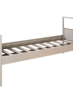 Durable single metal bunk bed manufactured by Reggo Trade, featuring high-quality steel construction for industrial, hostel, or dormitory use.