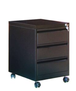 Durable steel mobile pedestal by Reggo Trade, featuring high-quality 1 mm sheet metal construction and smooth-glide castors for flexible office storage.